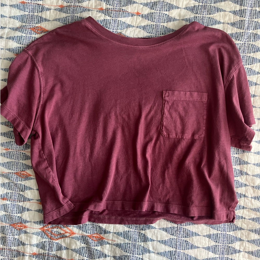 Old Navy Purple Cropped Crew Neck Tee